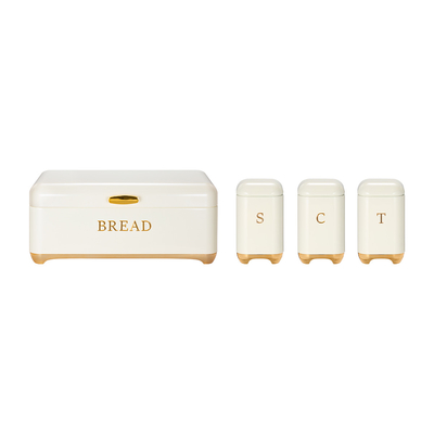 Купить Серия Crown Metal Bread Bin Set Чайная банка Кофеная банка Кухонная хранилище Хлебные контейнеры Кухонный организатор банка Производство в сети