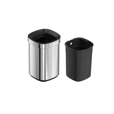 8L / 12L / 20L / 30L Нержавеющая сталь Бытовая ёмкость для хранения SS прямоугольный мусорный бак без крышки Открытый верхний мусорный бак для офиса